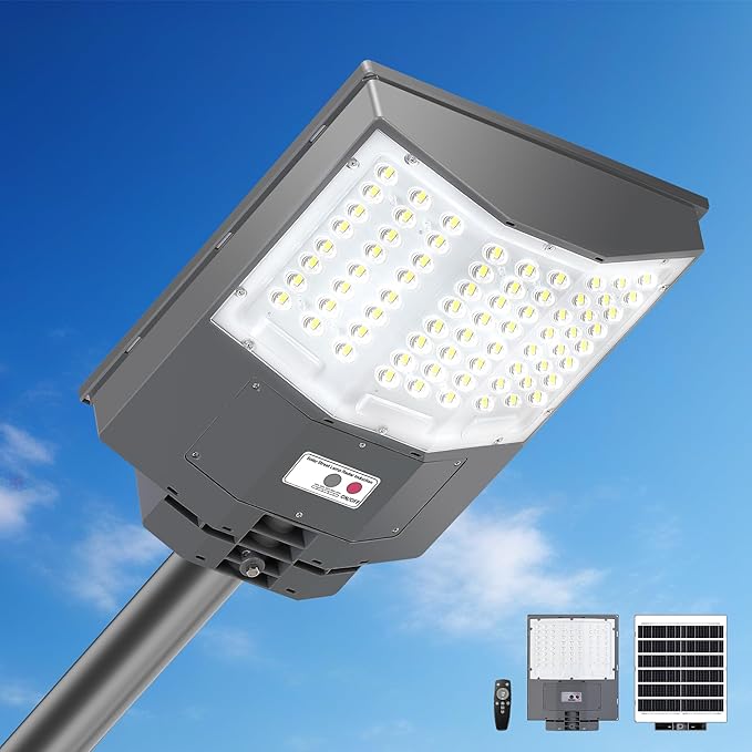 7500W Solar Street Lights Outdoor, 450000LM 7000K Solar Parking Lot Lights Dusk by ZarkureSolarStreetLight