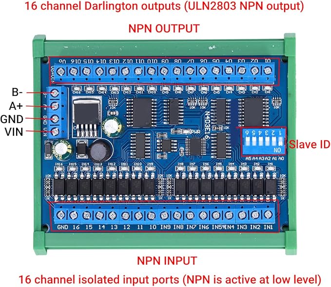 16 Input 16 Output Expansion Board RS485 16 Channel Remote Control Switch - Image 2
