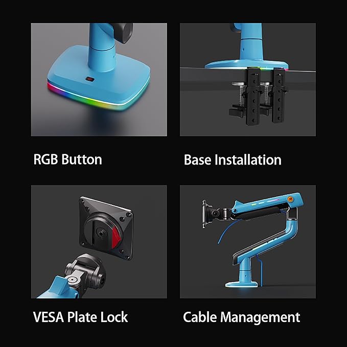 NB Gaming Monitor Arm or for 32 to 60 Inches Screen, Load up to 20 kg, VESA - Image 6