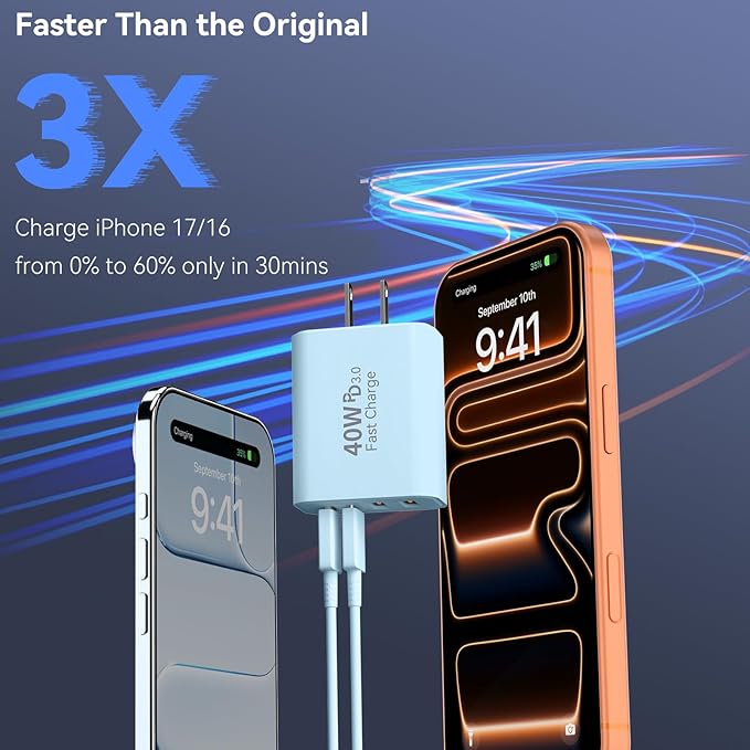 USB C Wall Fast Charger Block, 40W 4-Port Type C Chargers Fast Charging Blocks - Image 5