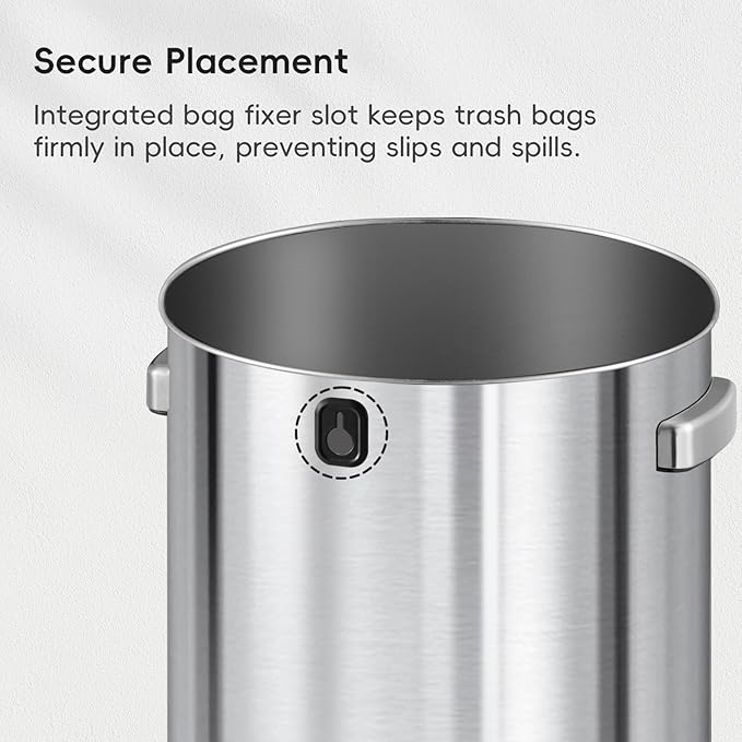 EKO Urban 24 Gallon Round Stainless Steel Open Top Waste Bin, Tall Commercial - Image 7