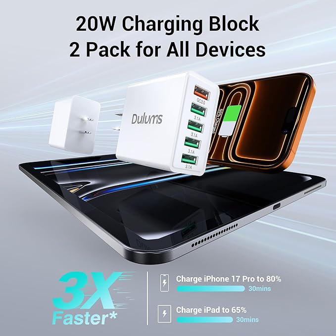 50W USB Wall Charger Block, Android Phones - Image 3