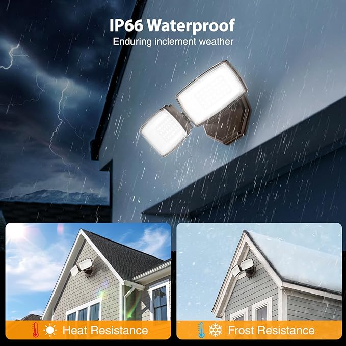 Onforu 3200LM Flood Lights Outdoor, 32W 6500K LED Security Light Switch - Image 6