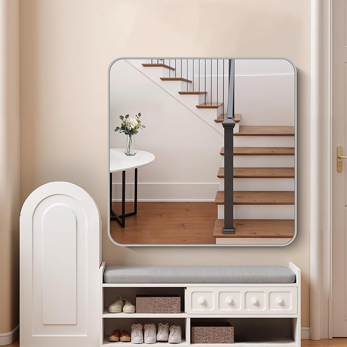 FORBATH 42x42 Inch Silver Bathroom Mirror - Image 2