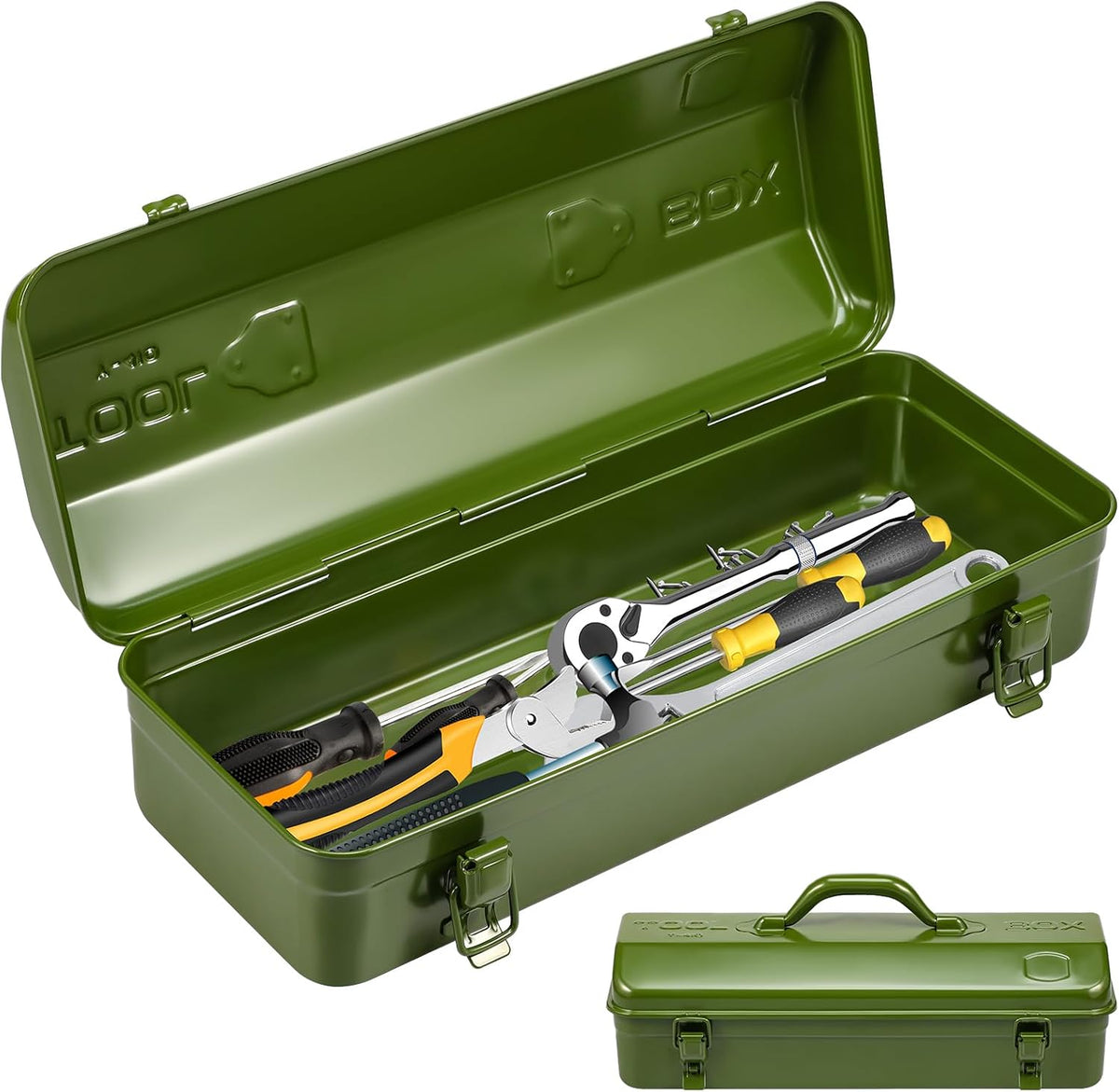 tool box, 16.9" portable metal tool organizer box, main product view