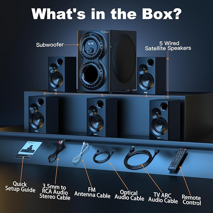 Bobtot Home Theater Sound System 5.1 Surround Sound Systems - Image 6