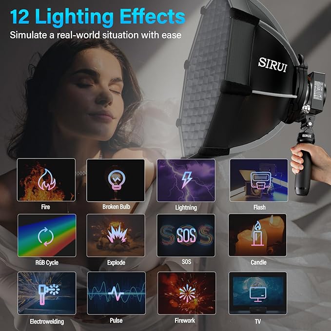 SIRUI Super Bulbs C150X Combo 150W LED Video Light, COB Portable Photography - Image 8