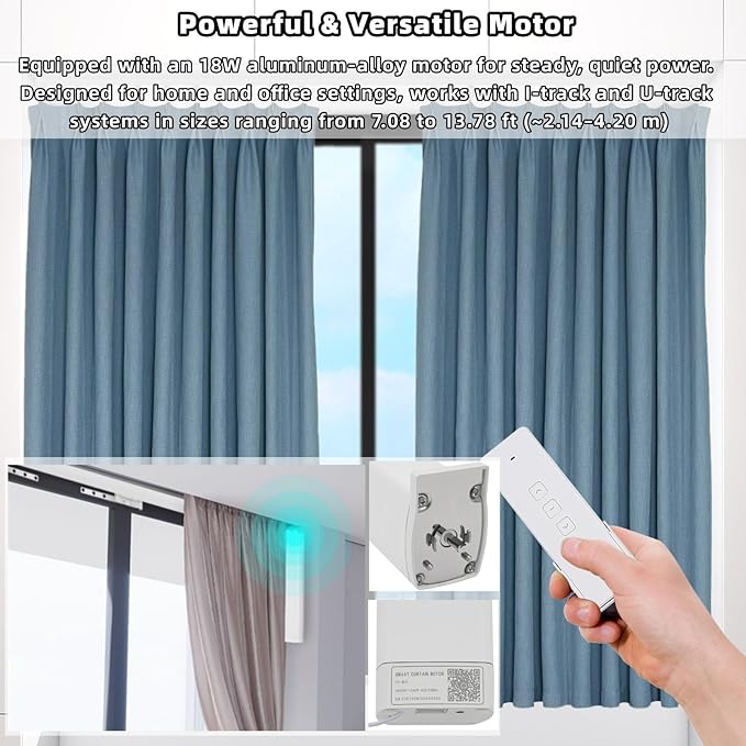 Lemoeyes Electric Curtain Track, Retractable Motorized Curtains Rod From - Image 6