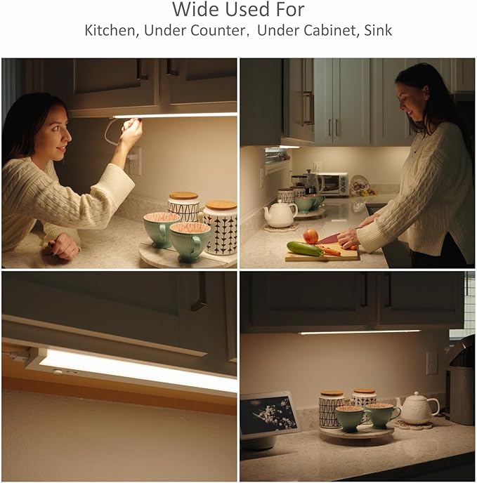 Leetdud Under Cabinet Lighting Plug in or Hardwired Built-in Dimmer, 40 Inch 20W - Image 5