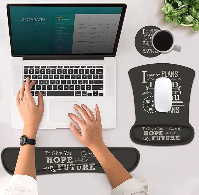 Ergonomic Mouse Pad Wrist Support and Keyboard Wrist Rest Set - Image 4