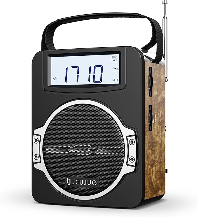 JEUJUG Radio Portable AM FM Digital Radios Clock Radio by JEUJUGONTHEGO