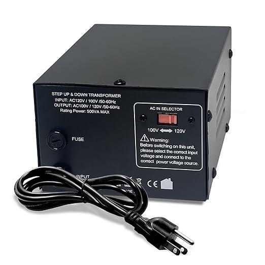 LiteFuze 500W Japan Voltage Converter Transformer – Step Up/Down 100V to 120V / - Image 3