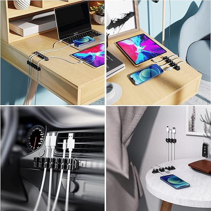 SOULWIT Upgraded Cable Holder, Cable Management Cord Organizer Clips Silicone - Image 6