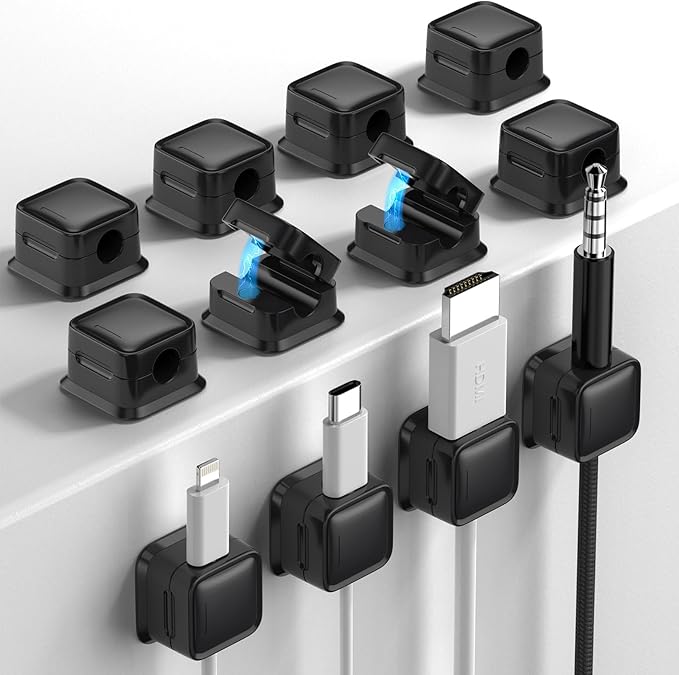 Costop 12 Pack Magnetic Cord Organizer Holder, Strong Adhesive Desk Cable by Costop