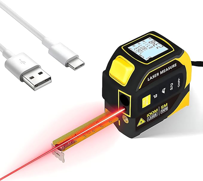 4-in-1 Digital Laser Tape Measure, 16FT Measuring Tape, 328ft Laser Distance by Unknown