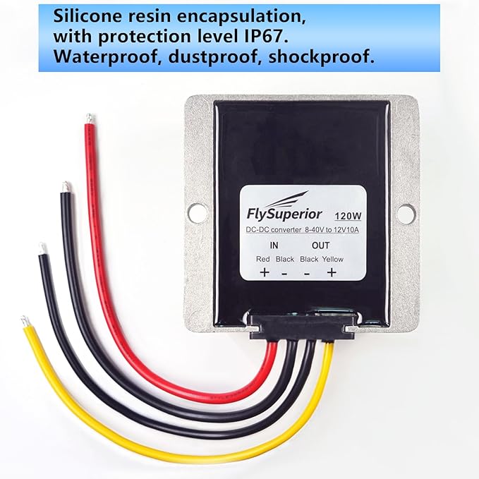 FlySuperior DC 12V 24V 36V to 12V 10A 120W Automatic Boost Buck Converter - Image 2