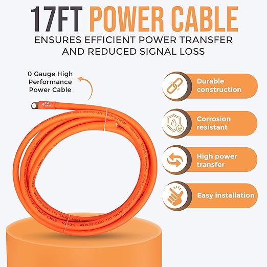Elite Audio Premium Series Amp Kit Copper Clad Aluminum Wire, Triple-Shielded - Image 4