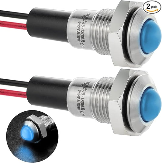 ZGSZJHF UL Listed Mini Indicator Light 8mm 0.31" Waterproof Domed Metal by ZGSZJHF
