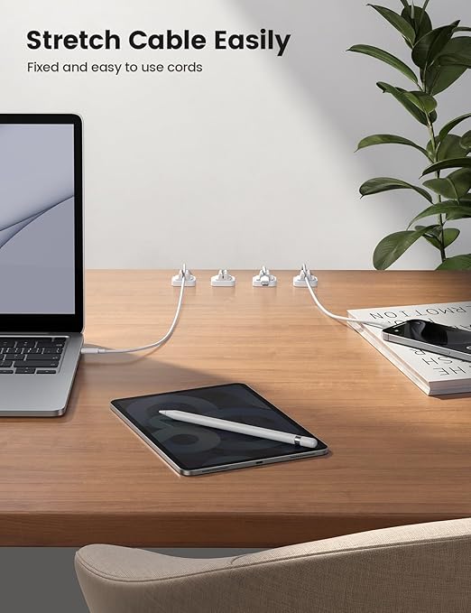 5Pack Cord Holder Clips, Desk Organizer Accessories- Lamicall Cable Holder - Image 4