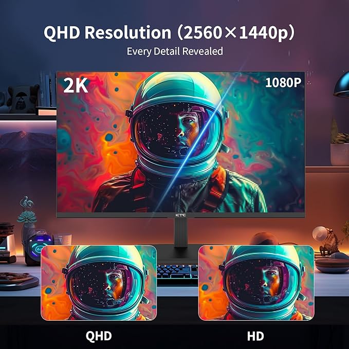 KTC 24 Inch QHD 100Hz Computer Monitor IPS 2K, 1300:1 Contrast, Anti-Blue Light - Image 2