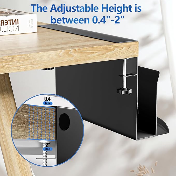 Litwaro Desk Side Storage, No Drill Laptop Holder - Image 3