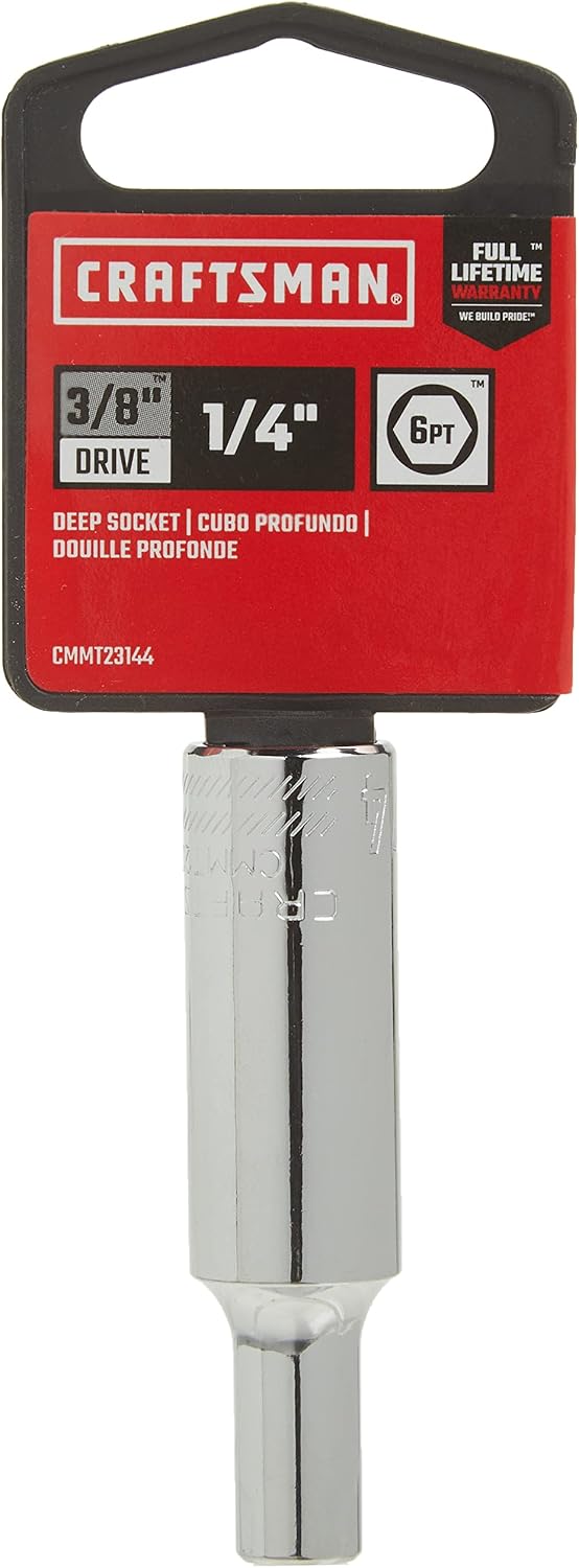 CRAFTSMAN Deep Socket, SAE, 3/8-Inch Drive, 1/4-Inch, 6-Point (CMMT23144)
