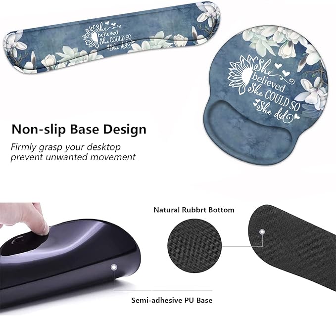 Keyboard Wrist Rest and Mouse Pad Wrist Support Set - Image 5