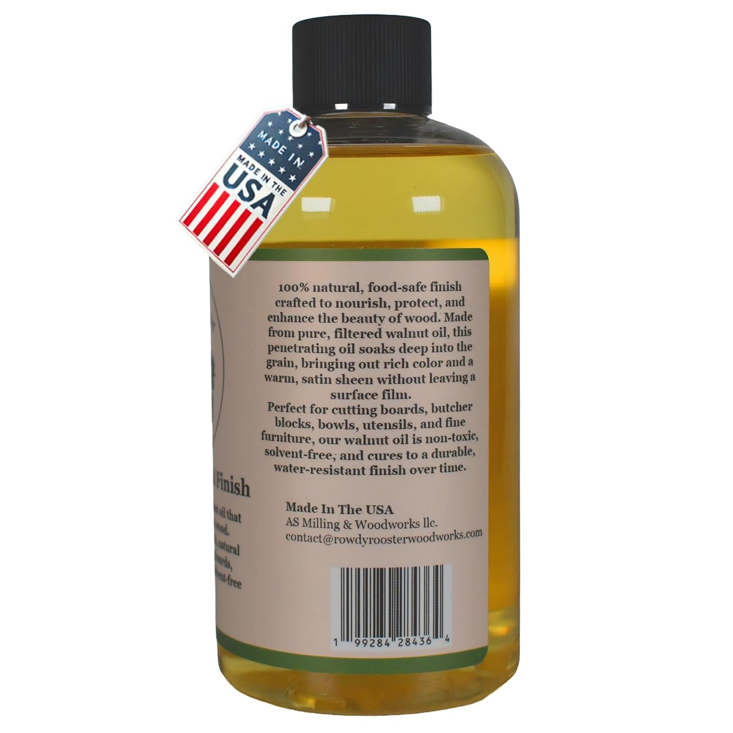 Refined Walnut Oil for Wooden Kitchen Items & Cutting Boards, 9 fl.oz | Premium Wood Finish, Conditioner & Sealer, Food Safe, Long-Lasting, USA Made
