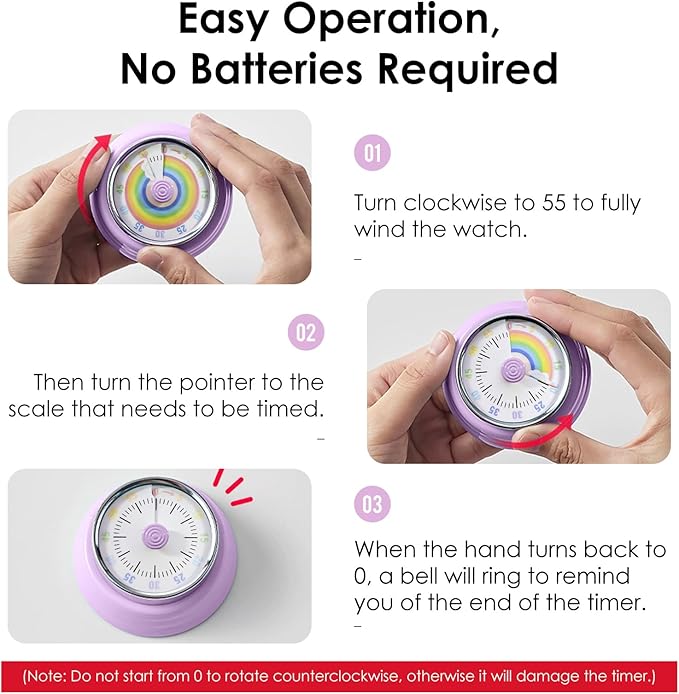 Teeloray Visual Timer for Kids Rainbow Kitchen Timer - Image 4