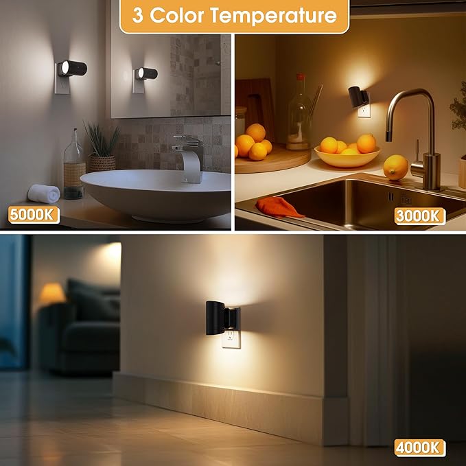 Briignite Night Lights Plug into Wall, 3CCT Modern LED Night Light Plug in - Image 4