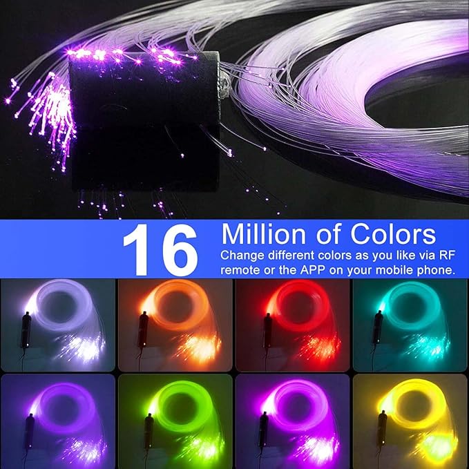 AZIMOM 6W Bluetooth Music Control RGB LED Fiber Optic Lights Star Ceiling Light - Image 3
