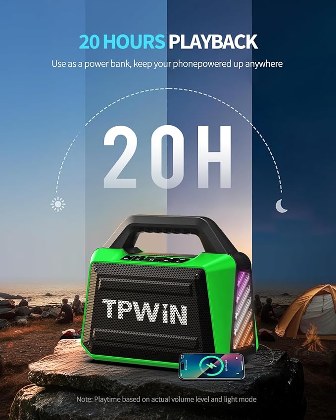 TPWIN Bluetooth Speaker - 80W Loud Rugged Outdoor Speakers - Image 3