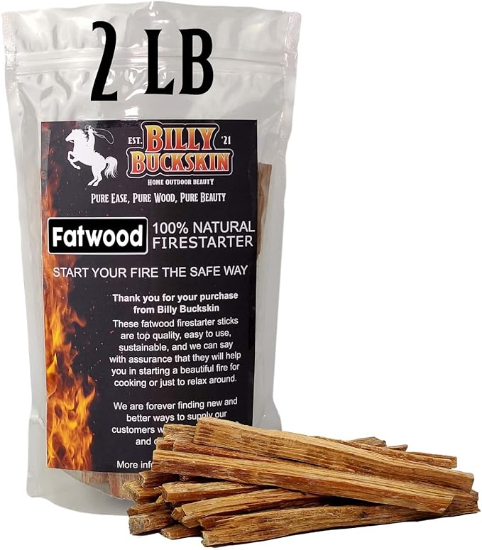 2lb Fatwood Fire Starter Sticks | 100% Natural Fire Starters by BillyBuckskinHomeandBeauty
