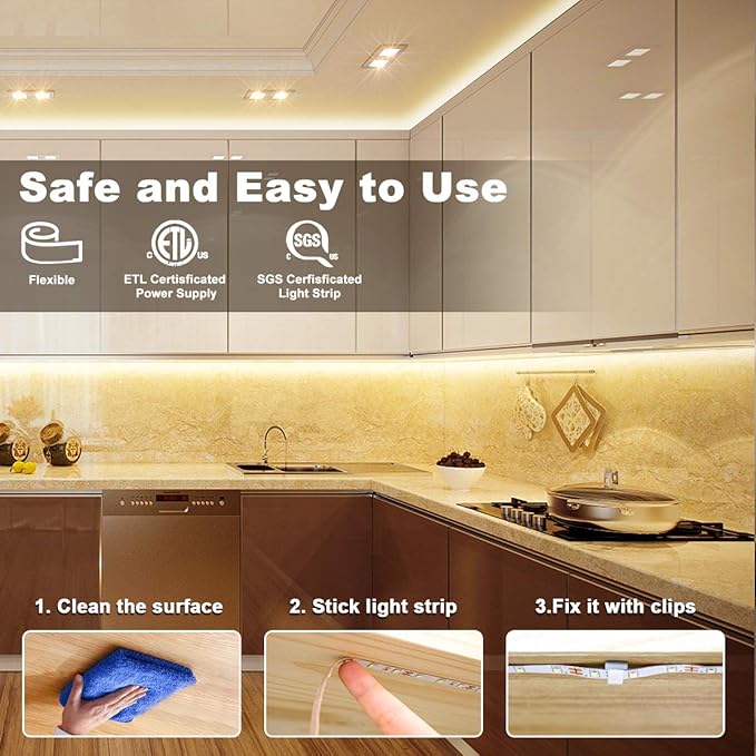 MY BEAUTY LIGHT LED Strip Lights Warm White, 16.4ft Dimmable LED Light Strip - Image 5