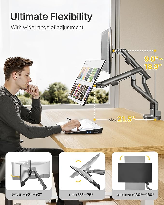 monTEK Dual Monitor Stand Mount - Image 3