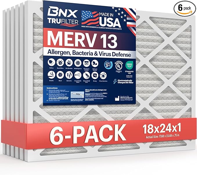BNX TruFilter 18x24x1 Air Filter MERV 13 by BNX