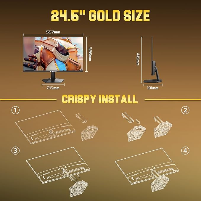 SANSUI 24.5 Inch 200Hz Gaming Monitor, FHD 1080P Fast IPS PC Gaming Monitor - Image 6