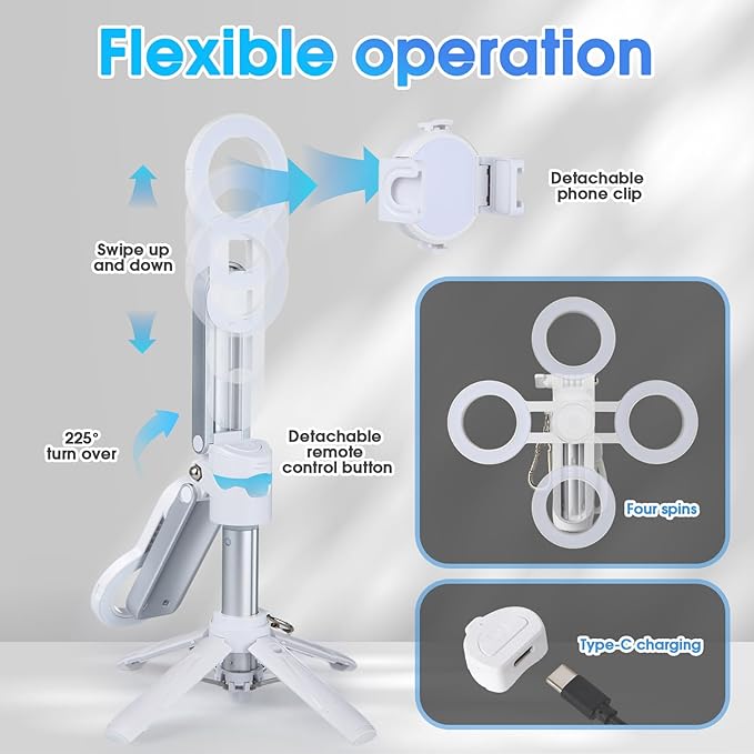 Magnetic Tripod for Phone, 2 in 1 for Magsafe Stand＆ Clip Portable Pocket Size - Image 5