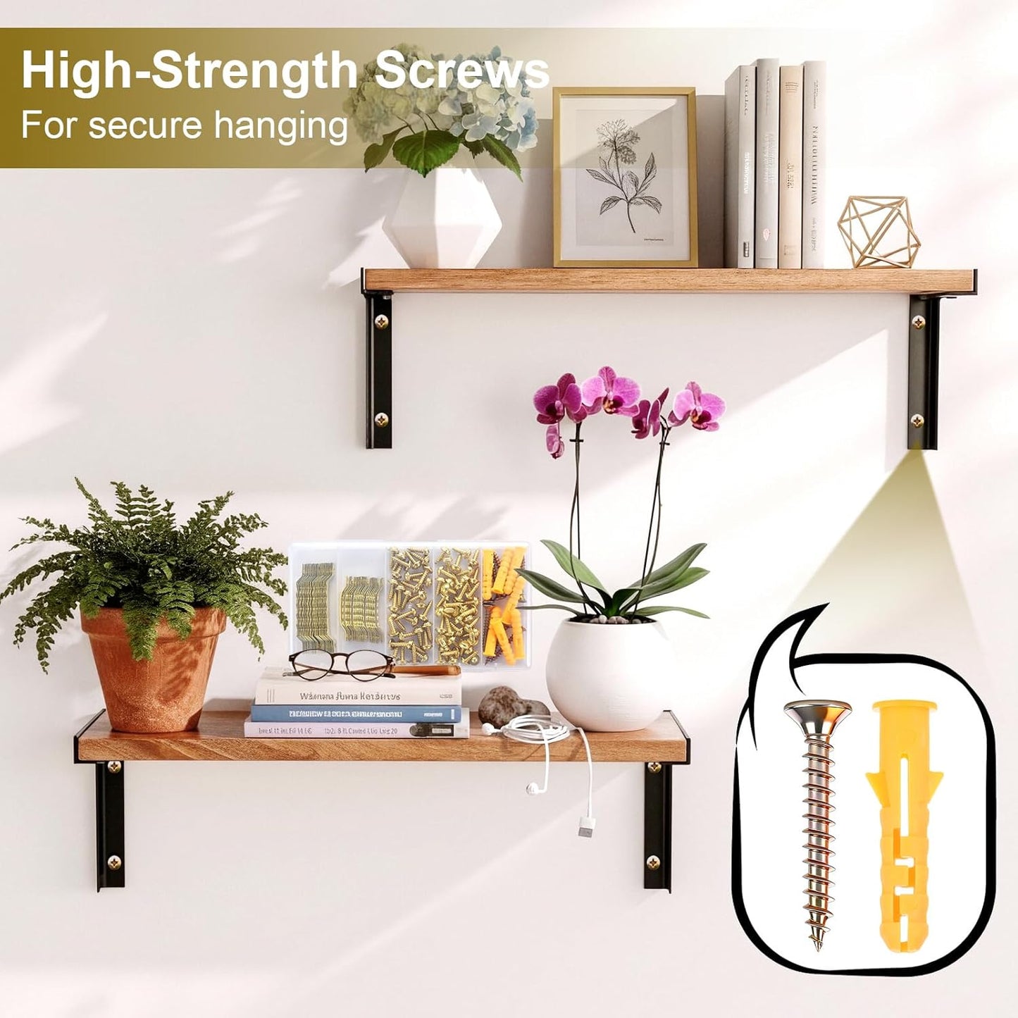 128Pcs Sawtooth Picture Hangers, Picture Hanging Kit, 2 Sizes for Photo Frames, Art, Clocks, Paintings, Canvas Hooks, and Picture Hanging Hardware, Wall Hanging Kit with Drywall Anchors and Screws
