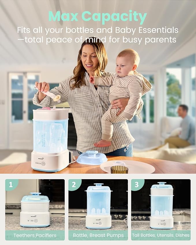 Bottle Sterilizer and Dryer, Compact Electric Steam Baby Bottle Sterilizer - Image 6