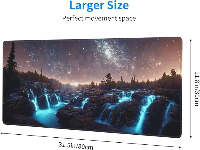 Milky Way with Forests and Waterfalls Extended Big Mouse Pad Large, XL Gaming - Image 2