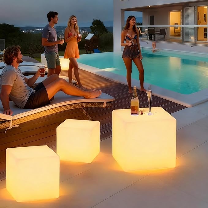 LOFTEK 20-inch LED Lighted Cube Table, Large Cube Chair Light, 16 RGB Colors - Image 7