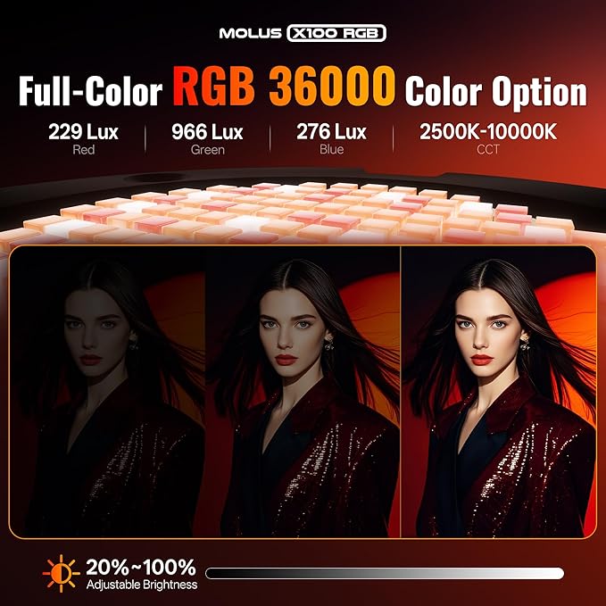 ZHIYUN MOLUS X100 RGB PRO 100W Video Light V2 Upgraded Version Professional - Image 8