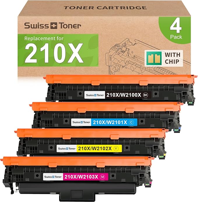 swiss toner 210X Toner Cartridges 4 Pack by swiss+toner