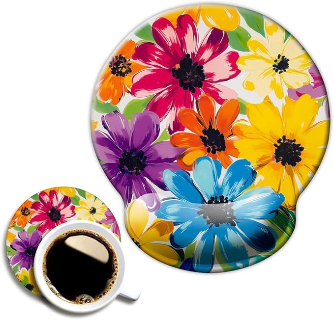 Ergonomic Mouse Pad with Wrist Support, Mouse Pad with Wrist Rest and Coaster by Dooke