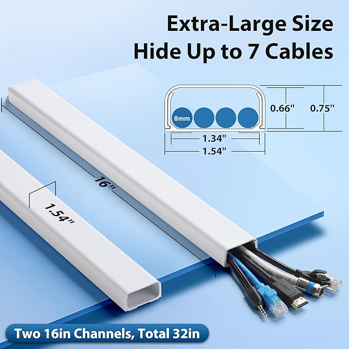 ZhiYo Cord Covers for Wires on Wall 32in, Wire Covers for Cords, X-Large TV - Image 2