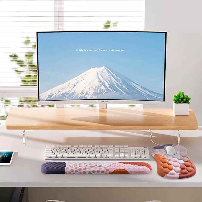Mouse Pad Wrist Support, Laokiiy 2 in1 Keyboard Wrist Rest+ Ergonomic Mouse Pad - Image 6