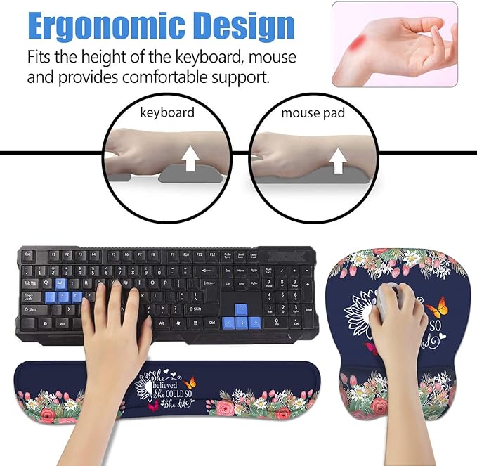 Mouse Pad Wrist Support and Keyboard Wrist Rest Set - Image 7