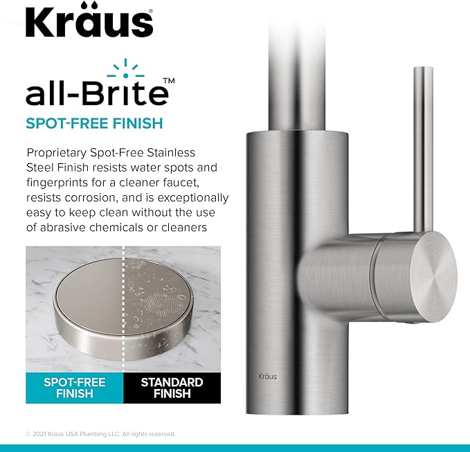 Kraus Oletto Spot Free Stainless Steel Dual Function Kitchen Faucets - Image 5