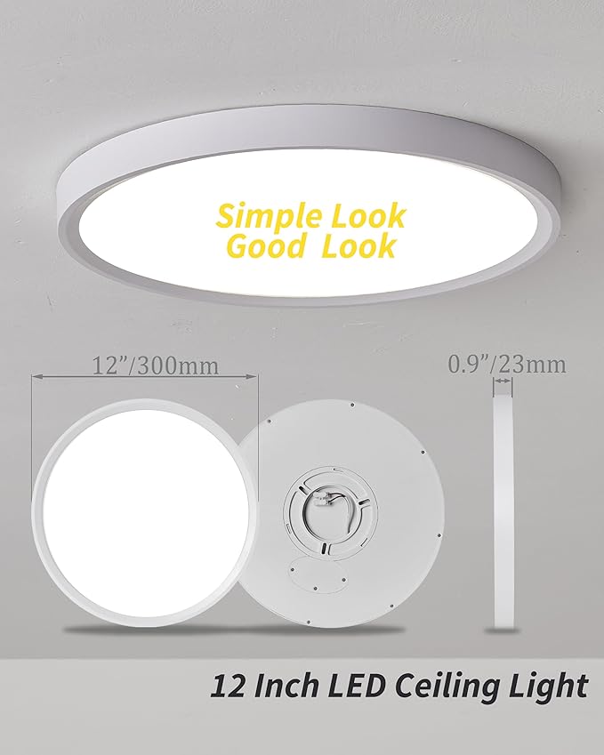 4Pack 12 Inch Remote Control Dimmable LED Flush Mount Ceiling Light Panel - Image 7